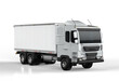 © phonlamaiphoto - Logistic van trailer truck or lorry on white background