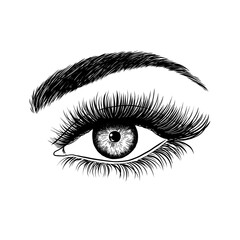 Canvas Print - Hand drawn female eye.