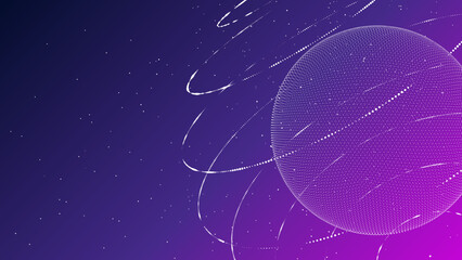 Wall Mural - abstract globe on a blue background. vector futuristic sphere. illustration of a mesh globe. technol
