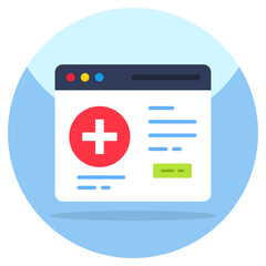 editable design icon of medical website