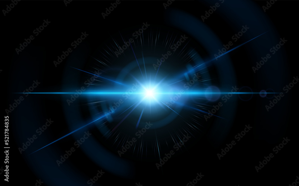 Abstract blue light effect on black background Stock Vector | Adobe Stock