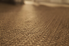 Closeup Shot Of Jute Rug On A Floor