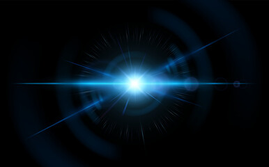 Abstract blue light effect on black background