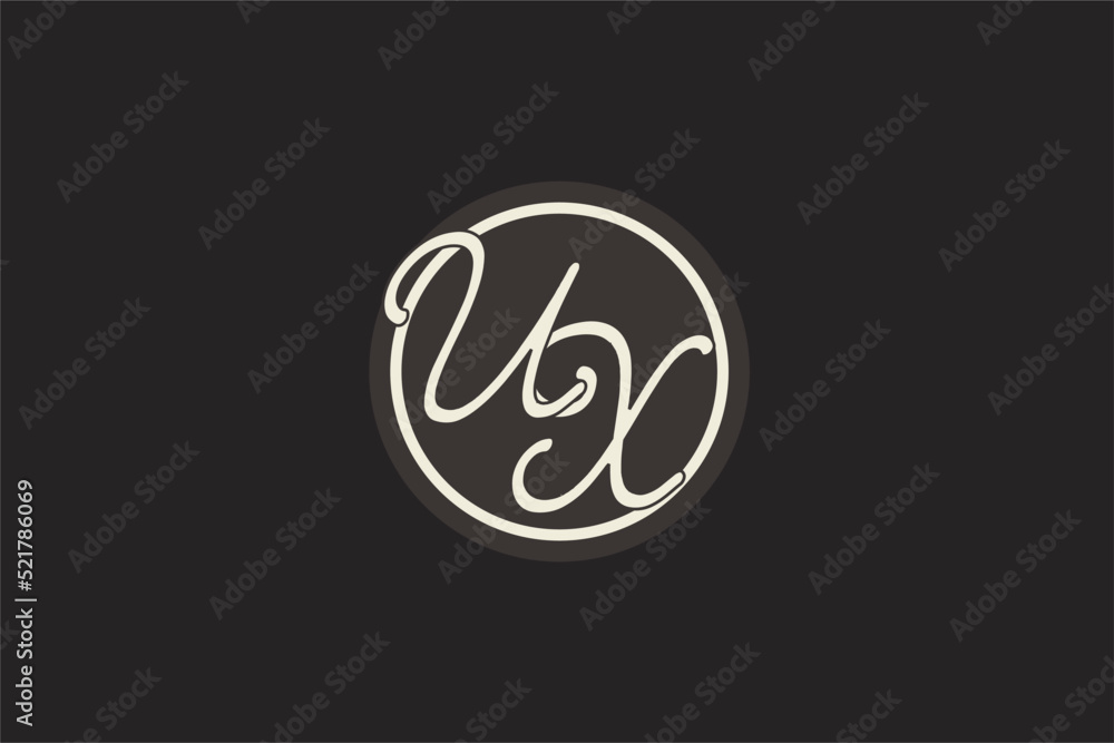 Initial letter UX monogram logo with simple and creative cirle line ...