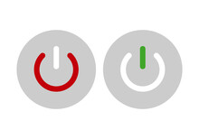 Iconos De Los Botones  Binarios De Apagado Y Encendido En Rojo, Verde Y Gris