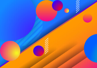 Wall Mural - Cheerful abstract shape colorful design background