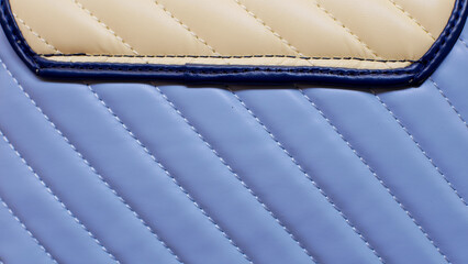Wall Mural - blue and yellow texture of leather handbag for background