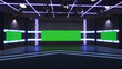© Jasim - virtual studio set with green screen shot 3d illustration