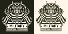 Military Forces Monochrome Vintage Sticker