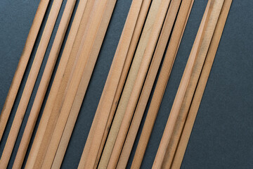 Wall Mural - set of vintage cedar wood straps on paper