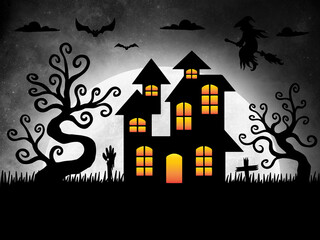 Halloween Background Moonlight Illustration