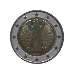 Wall Mural - german two euro coin transparent PNG