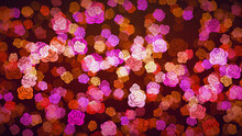 Abstract Romantic Sweet Red Colorful Shiny Scatter Rose Flower Shape Particles Flying Up Background
