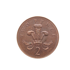 Wall Mural - 2 pence coin, United Kingdom transparent PNG