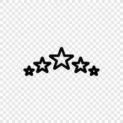 Wall Mural - Five star, rate simple icon vector. Flat design. Transparent grid.ai