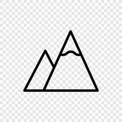 Wall Mural - Mountain simple icon vector. Flat design. Transparent grid.ai