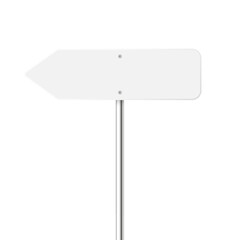Wall Mural - road, traffic sign. highway signboard on a chrome metal pole. blank white board with place for text.