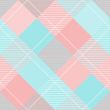 Seamless Tartan Plaid Pattern In Blue And Pink Color.
