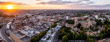 Panoramic Aerial Cityscape Skyline Of Peterborough Cathedral And City Centre