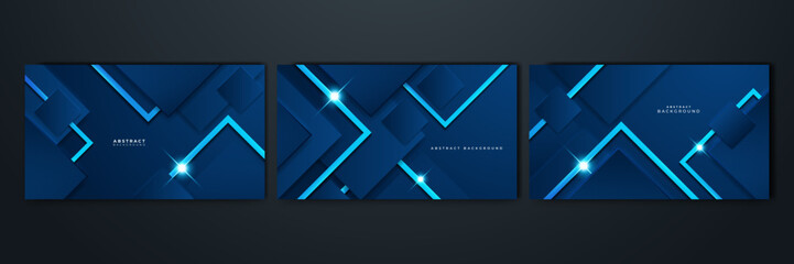 Abstract design with blue geometric background. Blue banner background. Vector abstract graphic design banner pattern background template.