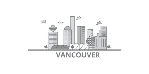 Wall Mural - Canada, Vancouver City city skyline isolated vector illustration, icons