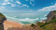 Summer Atlantic Rocky Coast (Algarve, Portugal).