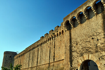 Poster - Medieval fortified tower and stone walls in Tuscany