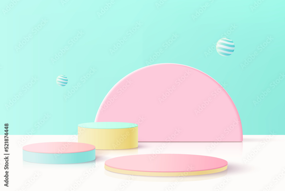 Minimal background mock up with podium for product display. 3d ...