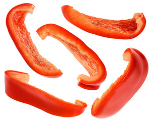 Wall Mural - sweet pepper slice, paprika, isolated on white background, clipping path, full depth of field