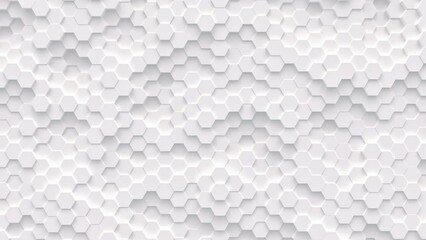 Abstract motion background from random moving hexagons, seamless loop animation