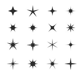 Wall Mural - sparkle, star burst and twinkle icons. shine, glitter, flash or flare vector light effects of bright