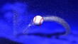 © DRN Studio - White-red Baseball with diamond splash particles under blue-black lighting background. 3D illustration. 3D high quality rendering. 3D CG.