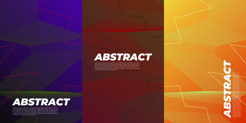 Futuristic covers set. Shapes overlap. Material design backgrounds. Eps10 layered vector.