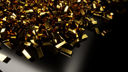 Wall Mural - gold bar dark background