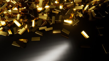 Wall Mural - gold bar dark background