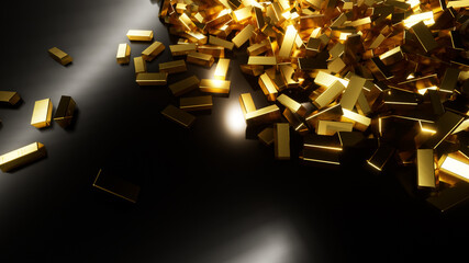 Wall Mural - gold bar dark background