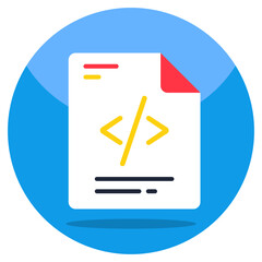 Conceptual flat design icon of programming file