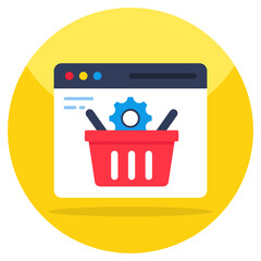 an icon design of web shopping management