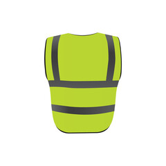 Wall Mural - Safety vest in back with visible fluorescent reflective elements isolated