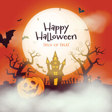 Happy Halloween Party Background - Vector Illustration