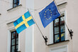 flag of the European Union and Sweden
