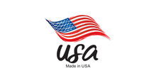 Made In USA New Handwritten Flag Typography Lettering Logo Label Banner