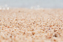 Close Up Of Macro Shot Beach Small Colorful Stones