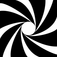 Abstract background inside of a gun barrel. Spiraled interior of a gun. 007 logo. Abstract background.