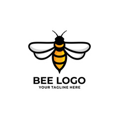 Wall Mural - Bee logo design vector illustration