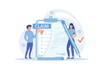 update personal information, registration claim documents, metaphors set. Tax filing, report your income information. Tax credits and expenses, financial report. flat modern design illustration