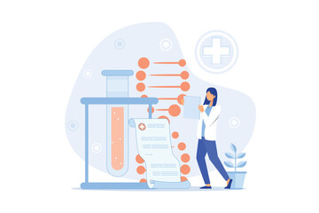 Wall Mural - Laboratory diagnostic services. Medical tools. Colored vector illustration in flat style for clinical diagnostics center or lab advertisement.