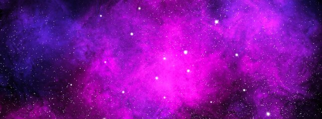 Wall Mural - Cosmic background with a blue and pink nebula and stars. Space background with realistic nebula and shining stars. Abstract scientific background with nebulae and stars in space. 