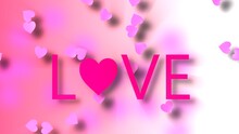 Love Heart Greeting On Pink Wallpaper Background