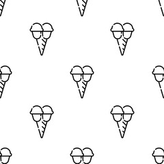 Sticker - ice cream icon pattern. Seamless ice cream pattern on white background.